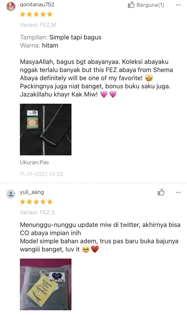 shemaabayaa's tweet photo. Link tokped abaya asli SAUDI disinii! https://t.co/qGgJNk5uya

Bintang 5 di shopee loh!

Testimoni? https://t.co/ds994c6AfC
