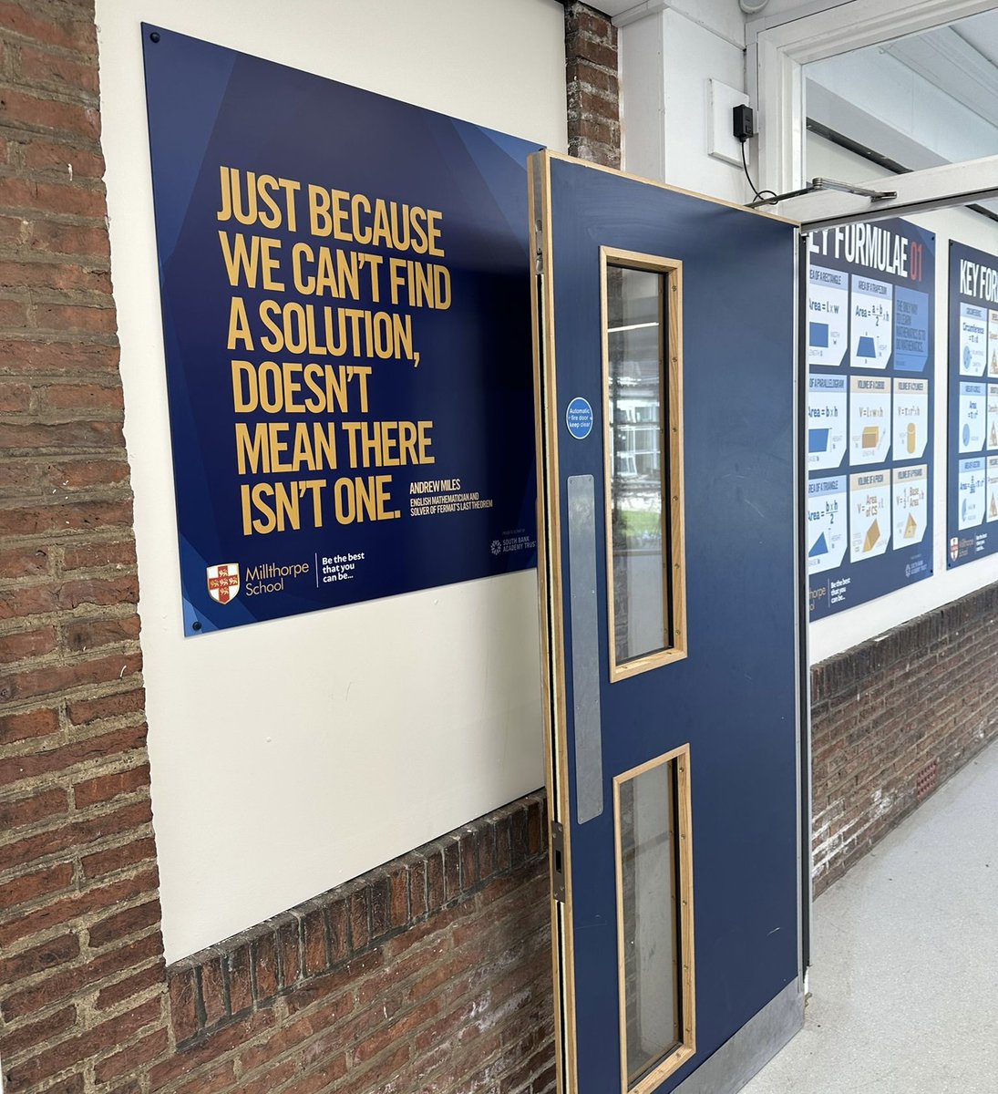 MillthorpeSch's tweet image. Great to see our new boards going up in &apos;B&apos; block! 

#maths #formulae #learningenvironment