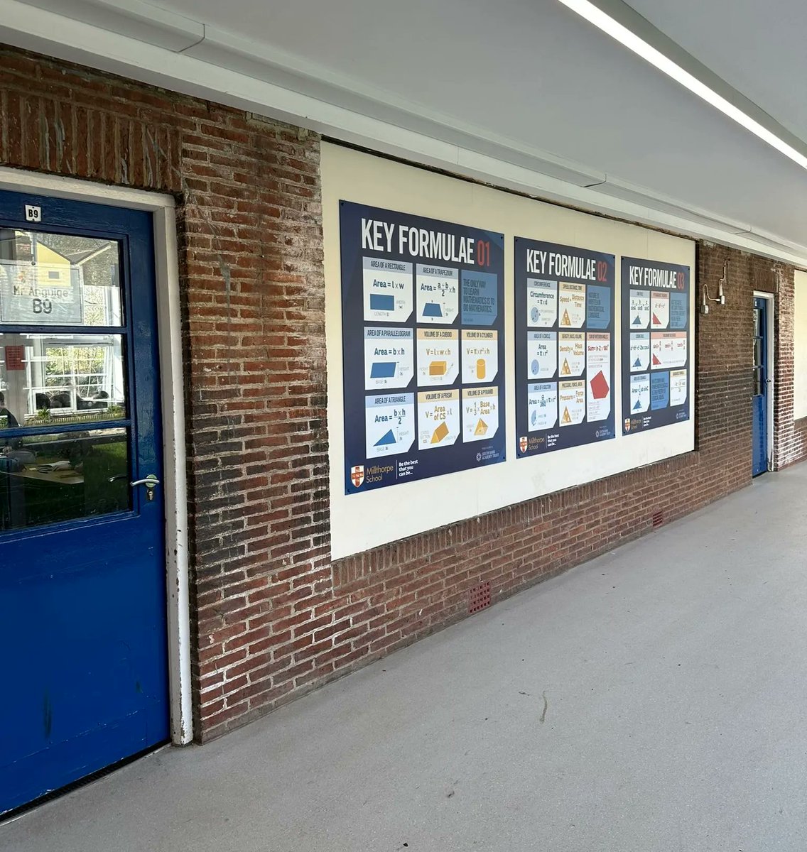 MillthorpeSch's tweet image. Great to see our new boards going up in &apos;B&apos; block! 

#maths #formulae #learningenvironment