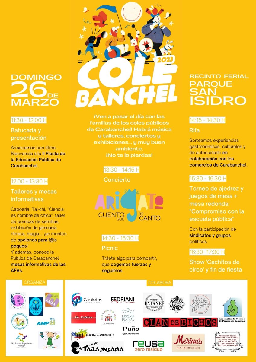 Ya tenemos programa, súper completito, recién sacado del horno!!
Cuenta atrás para Colebanchel 2023 🙌