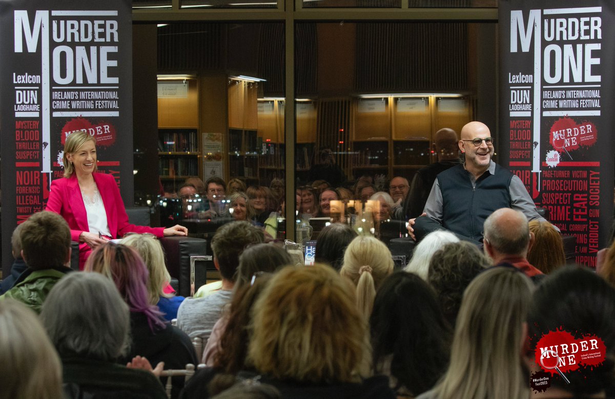 MurderOneFest's tweet photo. We're still buzzing from Tuesday night's fantastic event at @dlrLexIcon with the amazing @HarlanCoben 

He enthralled the audience while in conversation with the brilliant @BredaBrown1 

#murderone23

#IWillFindYou is in shops now https://t.co/vA2zpnjpFo