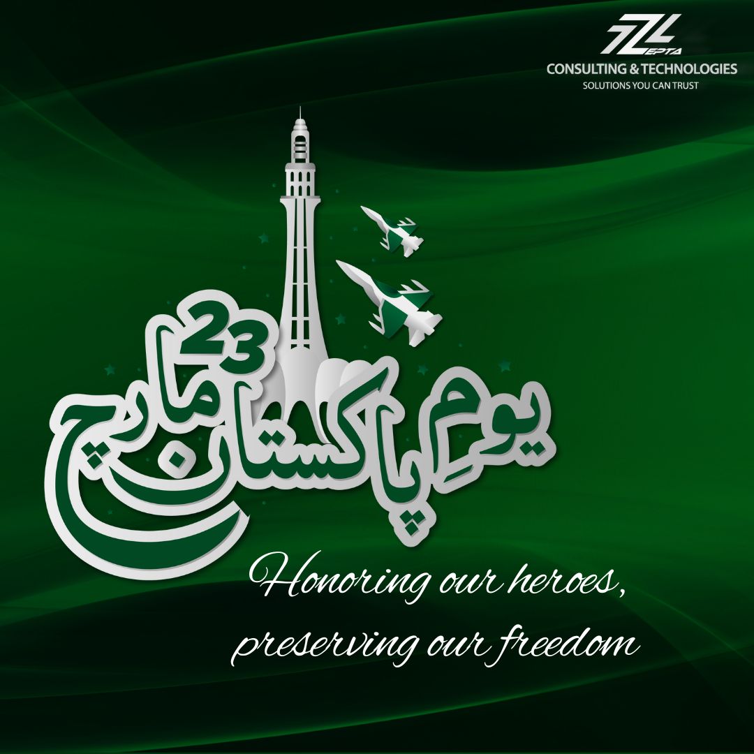 ZeptaConsTech's tweet photo. Let us come together as one nation, proud and free, to celebrate the spirit of Pakistan.
Happy Pakistan Day!
#pakistanday #23march #zepta #solutionsyoucantrust https://t.co/JZfY7rKJat