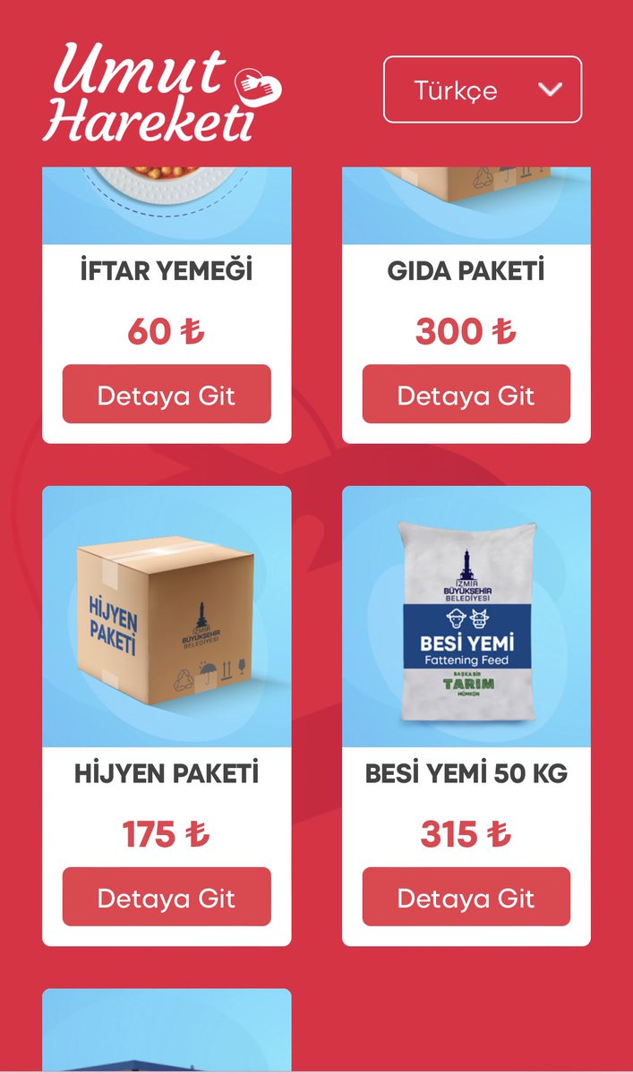 İzmir Büyükşehir Belediyesi organizasyonu Umut Hareketi üzerinden depremzede besicilere ve hayvanlarına online bağışla yem desteği yapabilirsiniz. 50 kg yem= 315 TL. Yapabilecek, durumu uygun herkesi bir kez daha desteğe davet ediyorum. 
umuthareketi.izmir.bel.tr