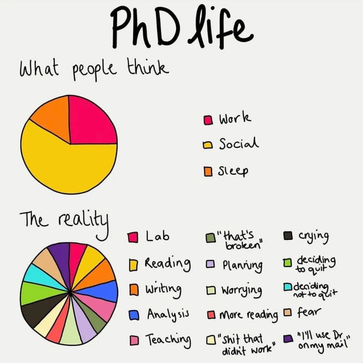 What do people really think about the life of a PhD student🤔?

#PhDMyths #AcademicLife #HigherEducation #phd #phdlife #phdstudent #phdjourney #phdchat #phdtips #AcademicTwitter #epitwitter #MedTwitter
