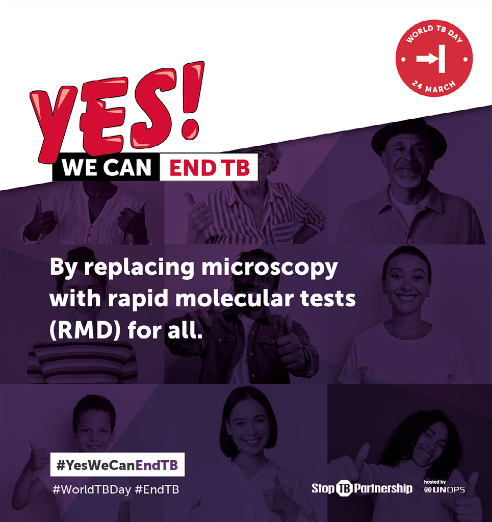 #YesWeCanEndTB by replacing microscopy with rapid molecular tests (RMD) and not accepting anything less than the best technologies for tuberculosis #screening and #diagnosis. #WorldTBDay #EndTB