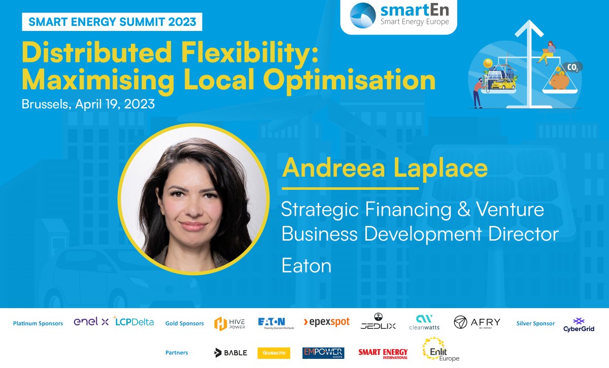 smartEnEU's tweet image. 📣 We are excited to announce Andreea Laplace, Strategic Financing &amp;amp; Venture Business Development Director at @eatoncorp as a speaker at the #SmartEnergySummit2023!

Join us for a presentation not to be missed!

Register now 🎫 bit.ly/3jiXWG0
@ETN_EMEA