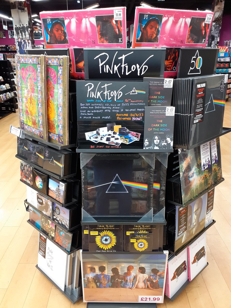 hmvNewcastle's tweet image. Come &amp;amp; join the party. We are celebrating the 50th #Anniversary of DSOTM. Tomorrow sees the release of #PinkFloyd #DSOTM Live At Wembley 1974 on #Vinyl &amp;amp; #CD, also the exquisite Dark Side #deluxe Box Set. 
#music #musicislife #ThursdayVibes @pinkfloyd