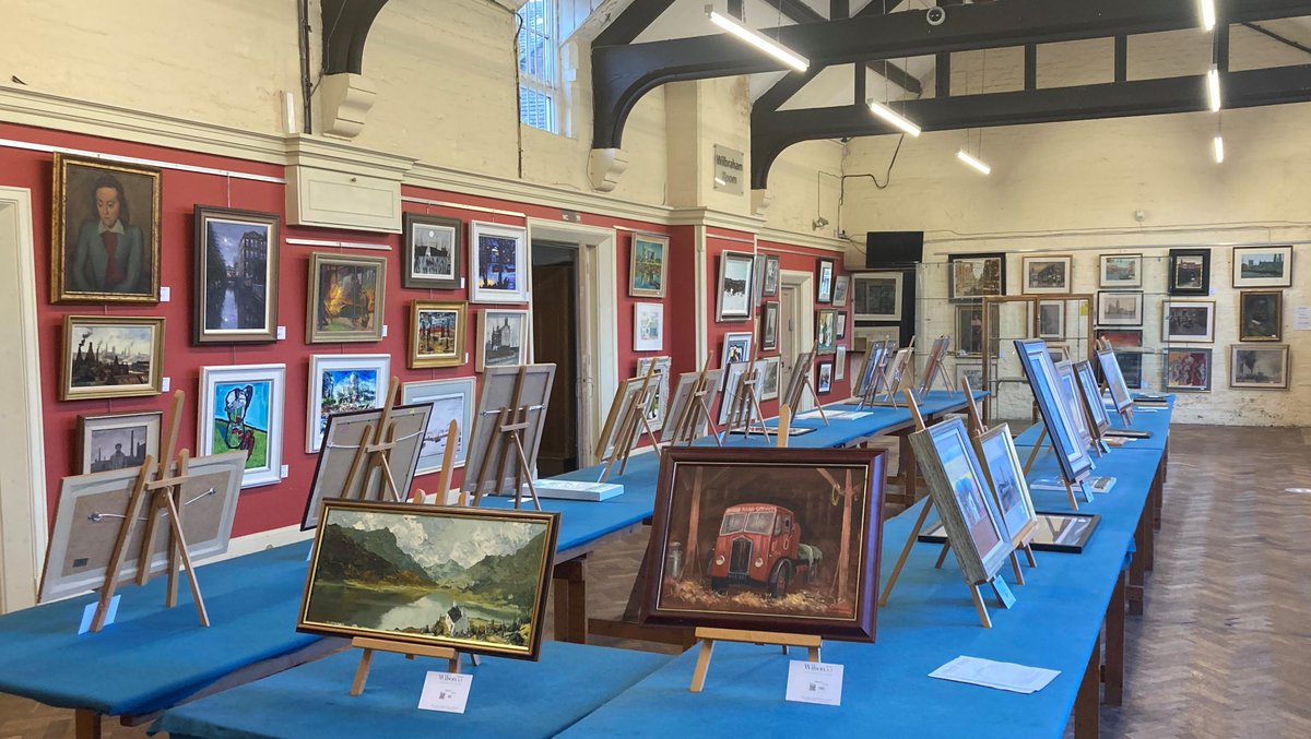Wilson55Auction's tweet photo. We've had a busy viewing for the Northern Art and Modern & Contemporary sales which start today, still time to register https://t.co/RCxDWEialJ, furniture to be sold in our April Fine & Classic sale online soon #cheshire #auctionviewing #northernart https://t.co/UTW8HuK0YM