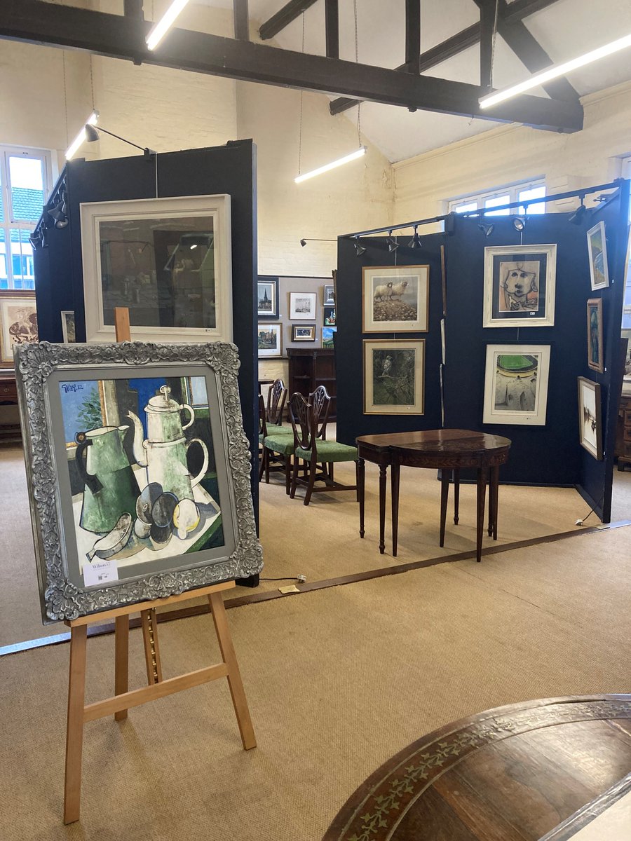 Wilson55Auction's tweet photo. We've had a busy viewing for the Northern Art and Modern & Contemporary sales which start today, still time to register https://t.co/RCxDWEialJ, furniture to be sold in our April Fine & Classic sale online soon #cheshire #auctionviewing #northernart https://t.co/UTW8HuK0YM
