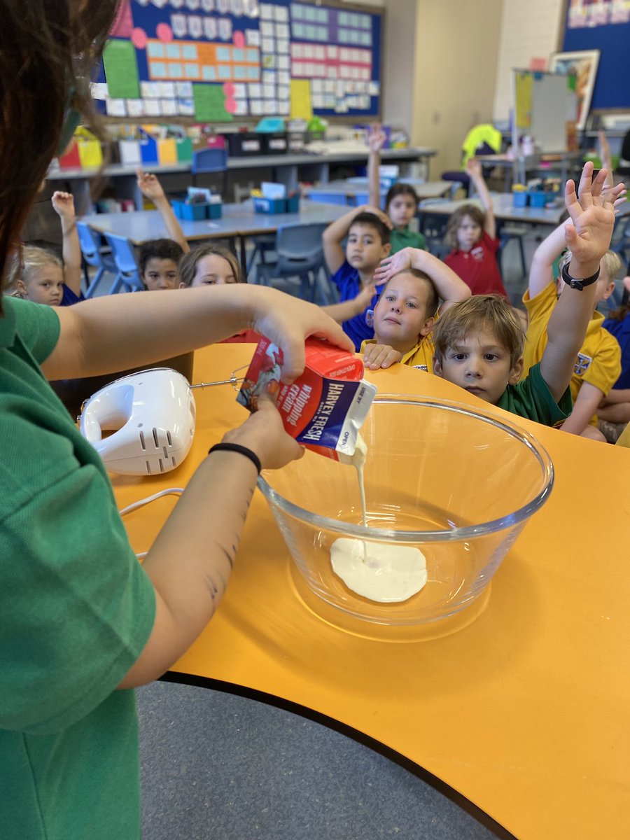 mglanville95's tweet photo. ✨Wondering Wednesday✨When a child’s wonder question is ‘How is ice cream made?’ WE MAKE ICE CREAM! We investigated how ice cream is made in factories for shops and how it can be made at home. We made a simple ice cream recipe at school! It was 🤤! #TRUEInquiry @St_Peters_P_S https://t.co/jozCajnnC8