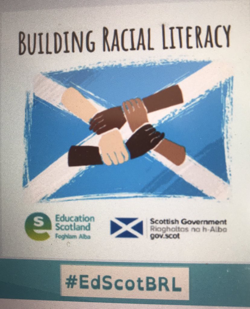 Delighted to be spending the day sharing our Building Racial Literacy journey and learning. An inspiring, motivating and thought-provoking course. #edscotBRL #antiracisteducation