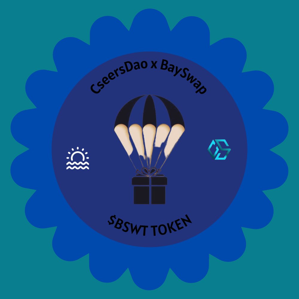 CSeers DAO (@cseersdao) on Twitter photo CseersDao x BaySwap 50,000 $BSWT OAT Event
⠀
To celebrate our partnership with <a href="/bayswap/">BaySwap.io</a>, we’re launching a limited-edition OAT
All OAT Holders to be airdropped 5 $BSWT
galxe.com/CseersDao/camp…
FCFS! TAKE THIS CHANCE
#CseersDAO #Bayswap #SuiNetwork CseersDao x BaySwap 50,000 $BSWT OAT Event
⠀
To celebrate our partnership with <a href="/bayswap/">BaySwap.io</a>, we’re launching a limited-edition OAT
All OAT Holders to be airdropped 5 $BSWT
galxe.com/CseersDao/camp…
FCFS! TAKE THIS CHANCE
#CseersDAO #Bayswap #SuiNetwork