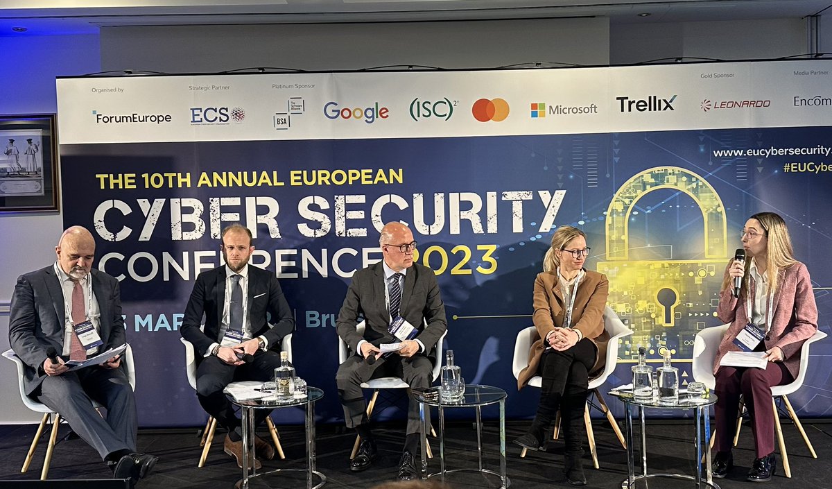 canosfm's tweet photo. @ForumEurope #EUCyberSec legislation should be consistent and not a burden. #Autonomous_yes_Isolated_no. #Miguel_Angel_Amutio_  from Ministry of Economic Affairs and DIgital Transformation, Spain &amp; #Hadrien_Valembois, from The Software Alliance https://t.co/EK2aaJrgn7