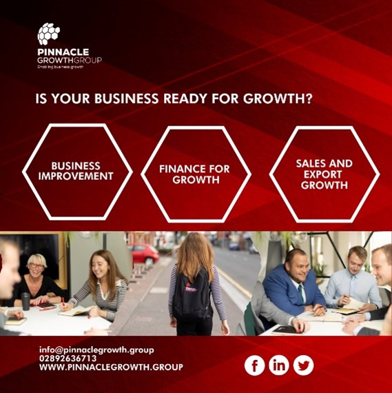 Is your business ready for growth?
Our experienced team offer honest and straightforward business advice across three key pillars: Finance for Growth; Business Improvement; and Sales and Export Growth.
Email us at: info@pinnaclegrowth.group 
#enablingbusinessgrowth