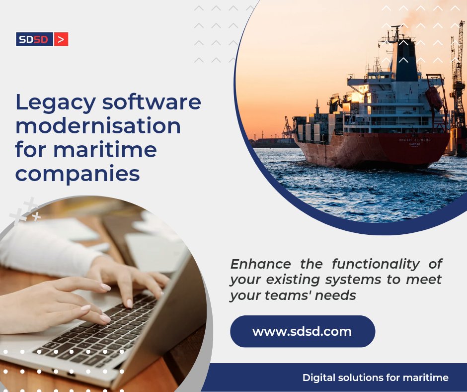 SD_SD's tweet photo. Extend ROI - modernise legacy software systems. Learn more about our service - https://t.co/uVlPqw58TN
#SDSD #digitalsolutions #maritime #legacysoftware #resthours #crewsafety #digitalshipping #SDSDsmartsolutions #martimedigitalsolution #shippingtechnology https://t.co/fHOQUxUOBY