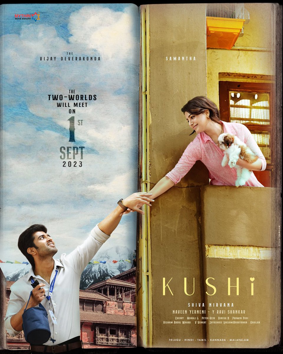 #Kushi ❤️
Sept 1st. 

With full love,
@Samanthaprabhu2 @ShivaNirvana @MythriOfficial @HeshamAWMusic & your man.