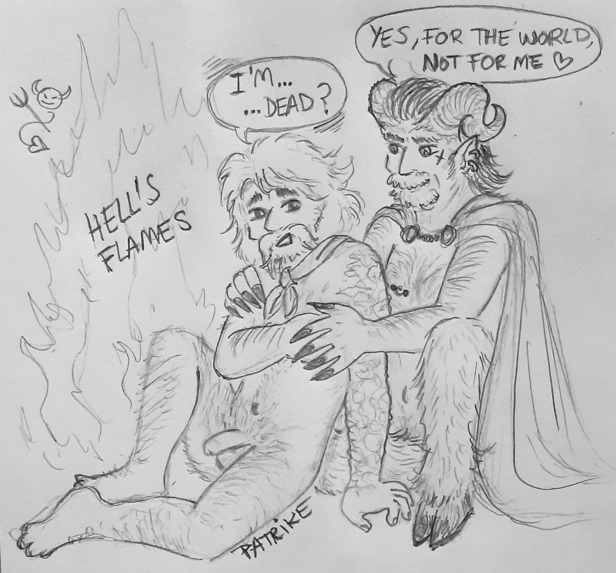 Patrike_cj's tweet image. Jack is condemned to the fires of Hell for blindly following demon Izzy, but he doesn't care. It's good, it's hot 😈
#CJizzyweek #OFMDfanart #izzyhands #calicojack