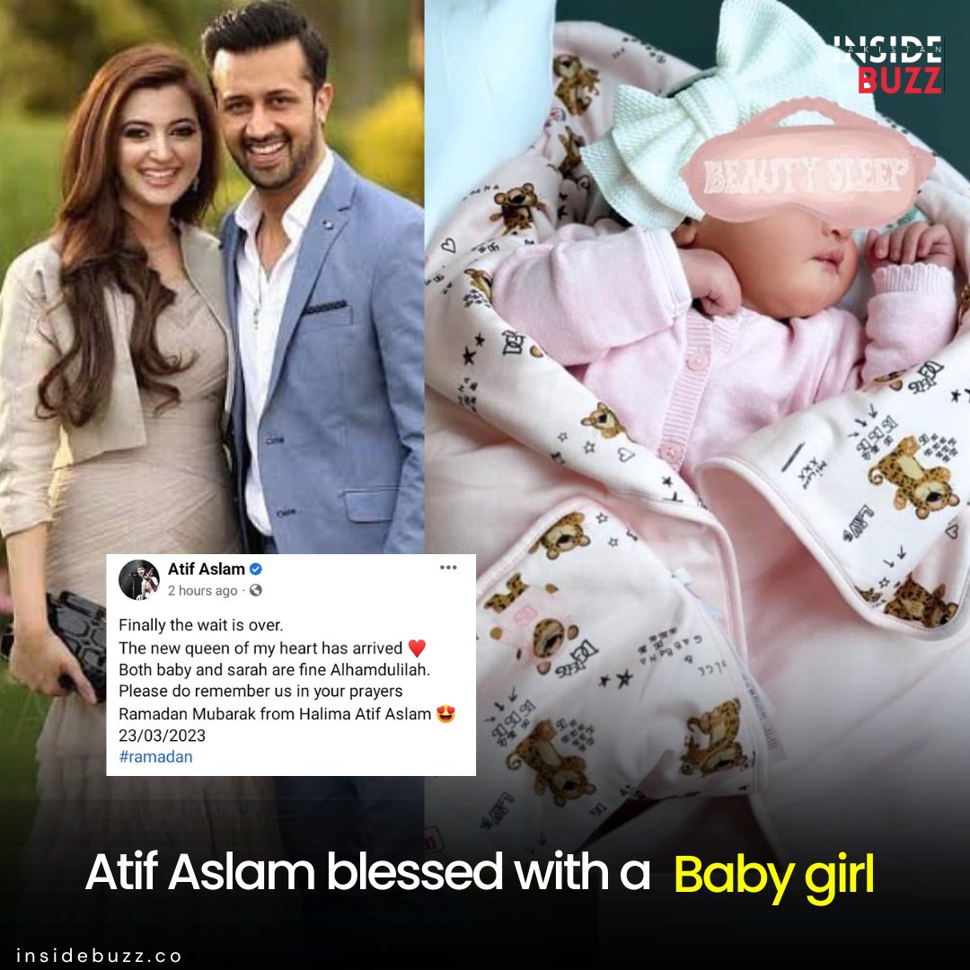 insidebuzzco's tweet image. #atifaslam and #sarabharwana welcome baby girl on first Ramadan 🐣

Congratulations to the couple
@atifaslam 

#insidebuzz #pakistan #pakistancelebrities #pakistanshowbiz #media #news  #ramadan #ramadankareem