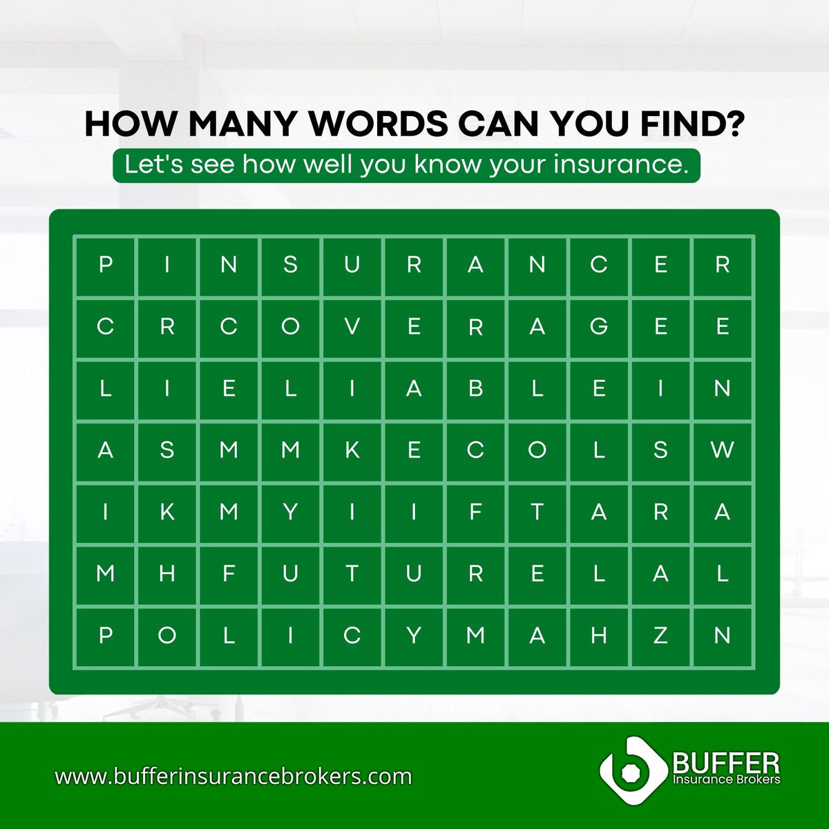What words relating to insurance can you find?
Comment your searches below in the comment section. Let's go!

#InsurancePuzzle #RightFitInsurance #InsuranceHelp #PuzzleSolving #InsuranceAdvice #InsuranceExperts
#InsuranceOptions #InsuranceSolutions #Insurance
