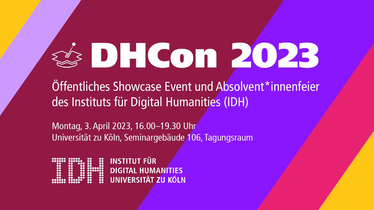 Am 3.4. gibt es endlich wieder eine #DHCon am Campus! dh.phil-fak.uni-koeln.de/dhcon-2023