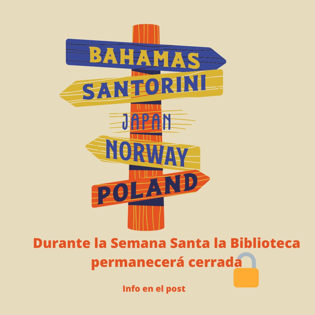 bujatuit's tweet photo. 📢La biblioteca permanecerá cerrada los días 3,4 y 5 de abril.
🗓️ el lunes 10 de abril volvemos con el horario actual de 8:30 a 21:30
📚Los libros se pueden renovar desde "mi cuenta" en BuscaenBuja
👩‍💻Nuestra biblioteca digital sigue disponible https://t.co/8ZxopRZGdw
