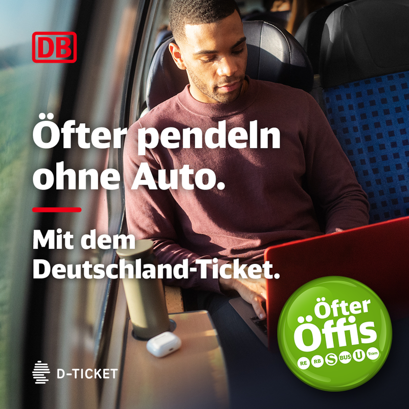 DB_Bahn's tweet photo. Auf https://t.co/NUgx6kQl9t gibt es jetzt die ÖPNV-Flatrate für nur 49 Euro im Monat. Öfter günstig pendeln, öfter dem Auto eine Auszeit gönnen, öfter öko unterwegs. Kurz gesagt: Öfter Öffis. Im monatlich kündbaren Abo.