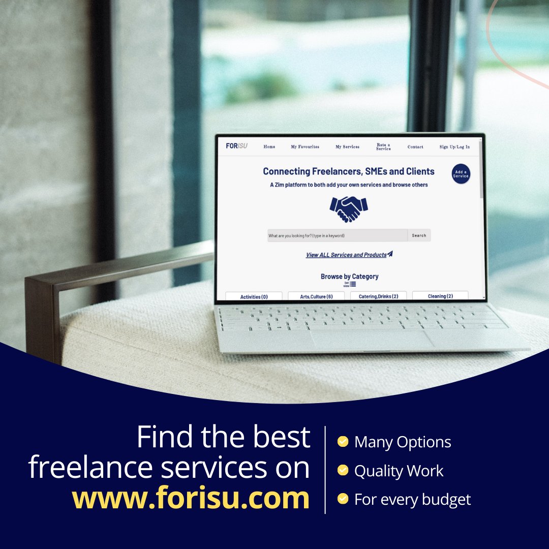 forisu_zim's tweet photo. Are you looking for top-quality freelance services for your business or personal projects? Look no further! We have wide range of services listed on https://t.co/GdmFFccJ2q to choose from.

#freelanceservices #freelancer #zimbabwe https://t.co/xQduW3zZij