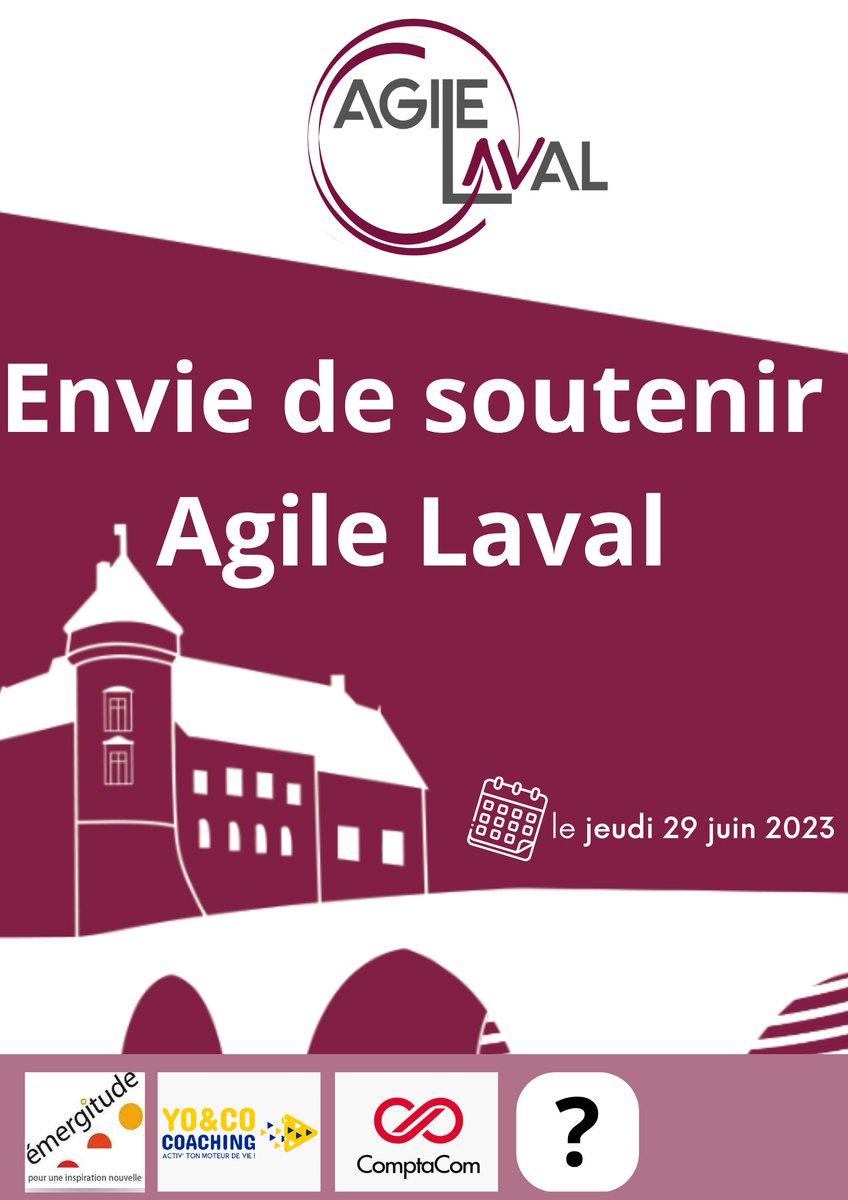 Il reste aussi de la place  pour devenir Sponsor

Merci à <a href="/emergitude/">Emergitude</a> @YoannTIGER et <a href="/comptacom/">ComptaCom</a> qui nous soutiennent déjà