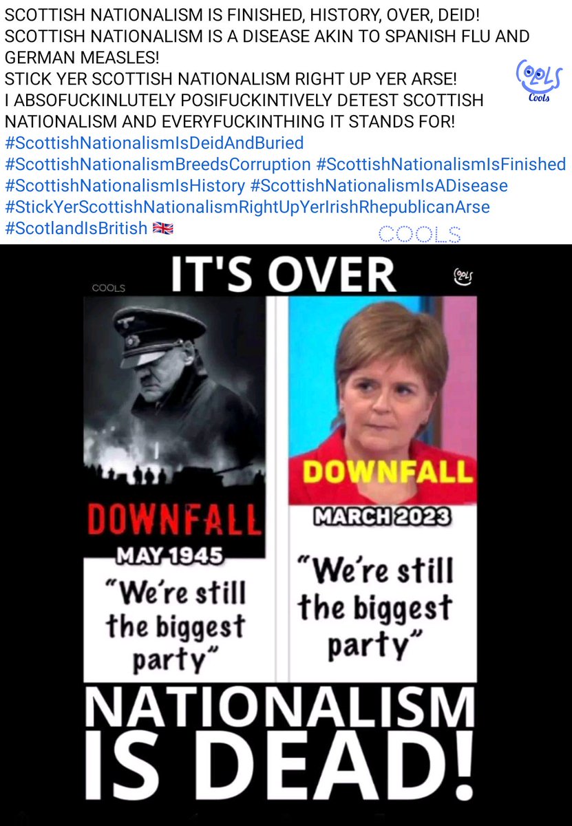 colincools1's tweet photo. #AbolishHolyrood #DissolveDevolution #ShutTheShortbreadSenate #NeverNationalism #NeverEverNationalism #NeverSNP #NeverALBA #SCREWyouSNP #SCREWyouALBA #GIRFUYSNP #GIRFUYALBA #StickYerScottishNationalismRightUpYerIrishRhepublicanArse #ScotlandIsBritish 🇬🇧🇬🇧 https://t.co/sn4lWU9Lki