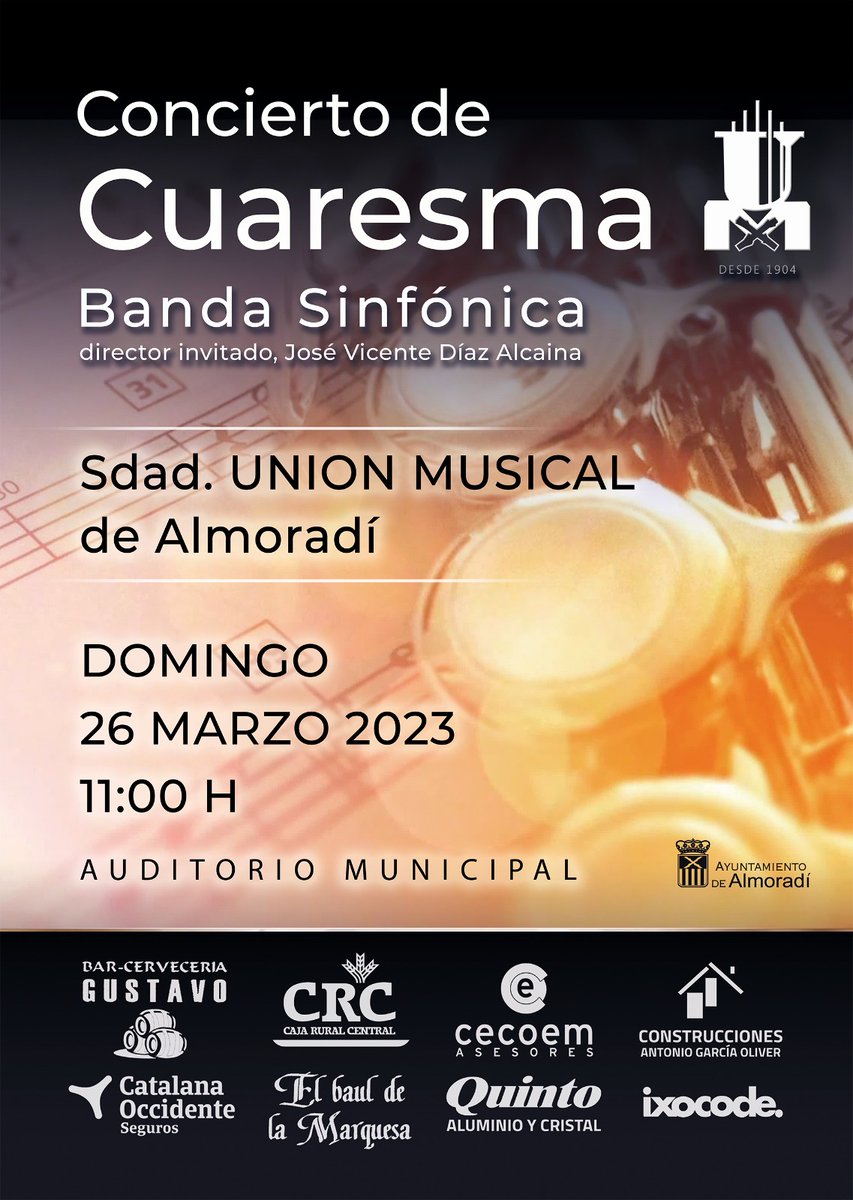 José Vicente Díaz Alcaina, actual director de la Banda Sinfónica Municipal de Alicante, regresa a la que fuera su casa durante 16 años para dirigir a la Banda Sinfónica de la UNIÓN MUSICAL.

Más información:
bit.ly/3ngdX1j