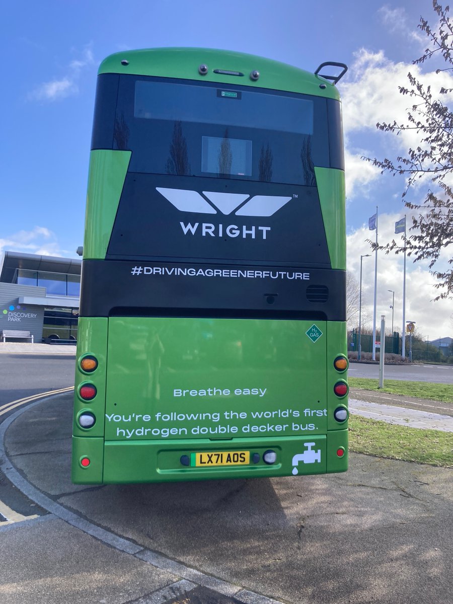 Spotted at @discoverypark_ The world's first hydrogen double decker bus 👏 #hydrogenpower #DiscoveryPark #Innovations #drivingagreenerfuture @Wright_bus