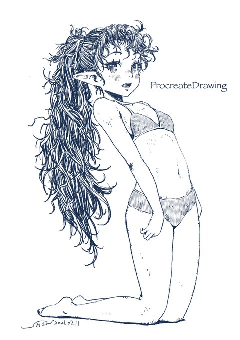 #絵柄が好みっていう人にフォローされたい
ただ髪をどう省略して描けばいいか分からんだけのムダ描き込み 
