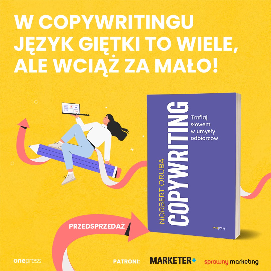 Ruszyła przedsprzedaż 🙂
Onepress: onepress.pl/.../copywritin…...
Empik: empik.com/copywriting-tr…...