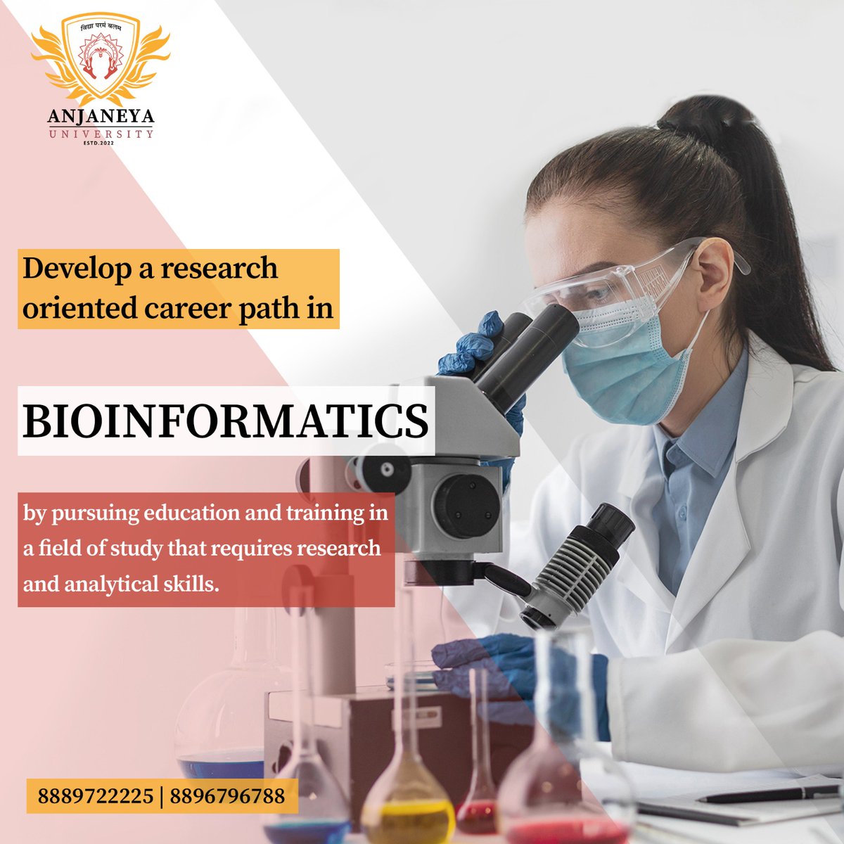 Our #Bioinformatics program equips you with the research and #analyticalskills necessary to succeed in this cutting-edge field. Enroll now and discover the promising #career paths.

#anjaneyauniversity #raipurcity