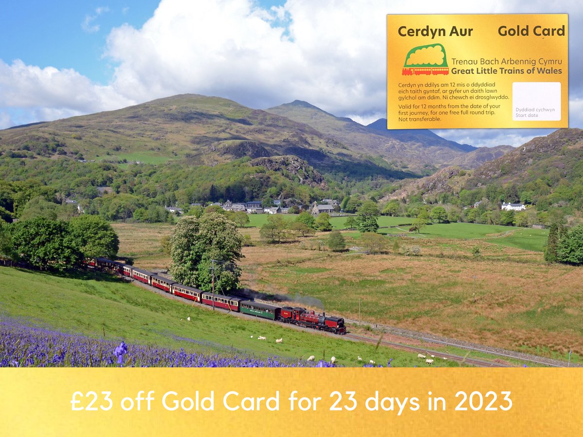 🎟️ It's 23/3/2023 and to celebrate the @Gr8LittleTrains of #Wales are brining you #23offGOLDCARDfor23days2023 #23off2023 🚂 From today until 13th April you can get £23 off their Gold Card. An exceptional way to enjoy 11 of the little trains of Wales. 🔗 loom.ly/wUREQck