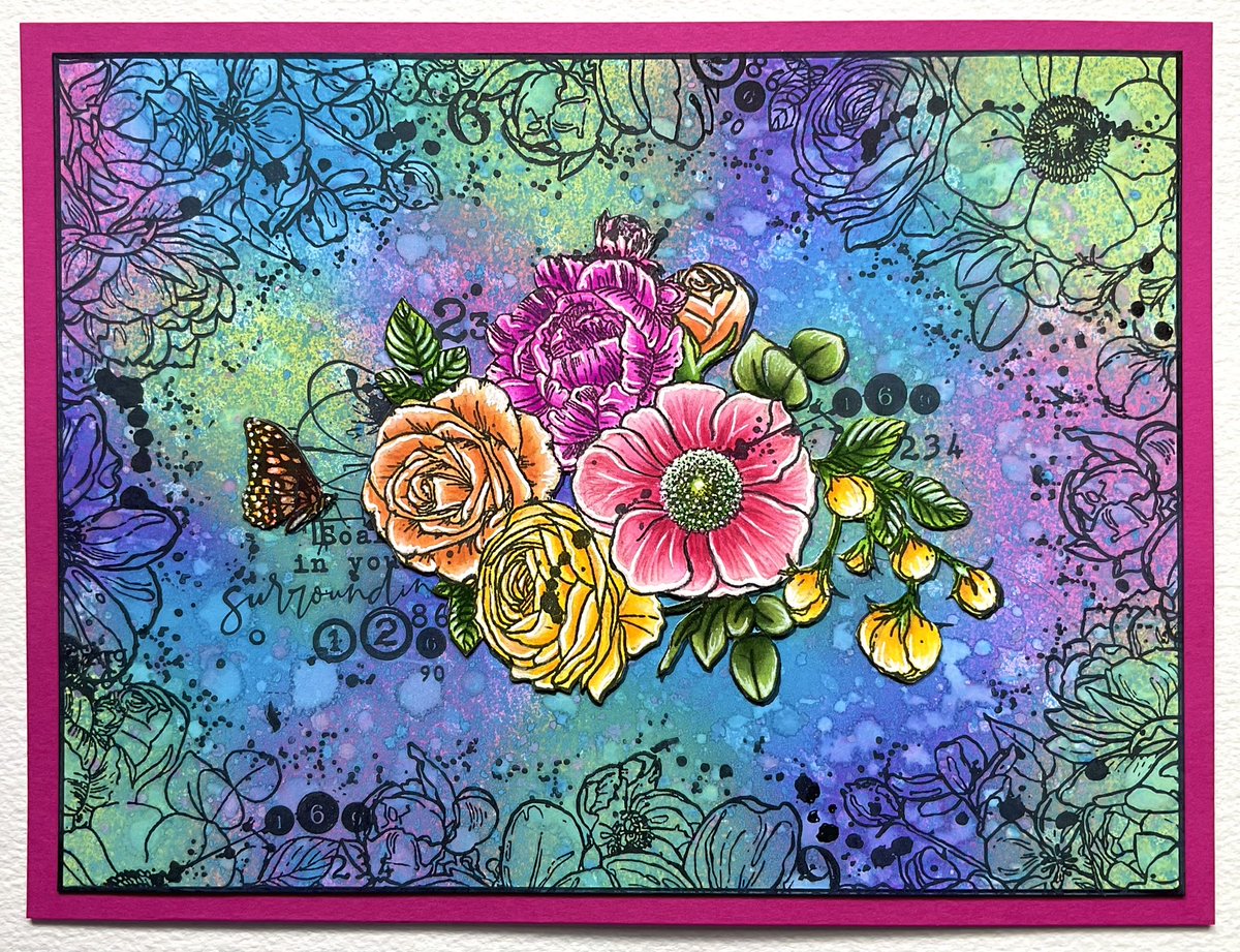 My most recent creation using stamps from AALL &amp; Create
#stamping #colouring #colour #crafting #craft #floralart
