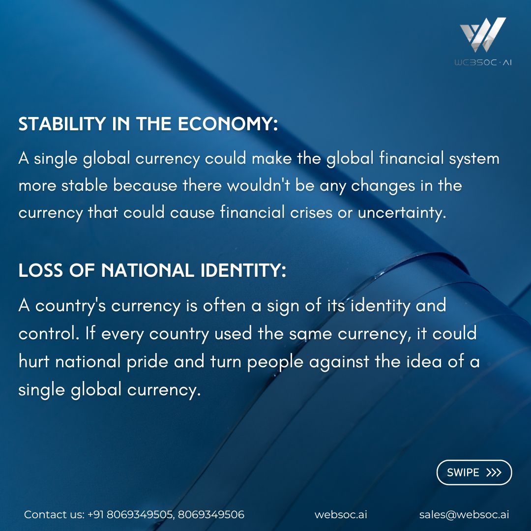 Websoc_AI's tweet photo. If the world had only one currency, it would have a significant impact on global trade, investment, and financial systems. Here are some possible implications:
๐๐ข๐ฌ๐ข๐ญ ๐ฎ๐ฌ ๐๐ญ: https://t.co/BeuTR96Q63
#websoc #whatif #world #currency #impact #trade #investment #financial https://t.co/PW4mD4rDBD