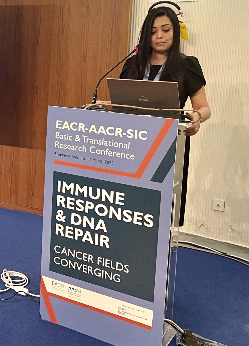 Glad to share our work on #DNAdamage & #immuneactivation in #SCLC at EACR-AACR-SIC  conference on #Immune responses & #DNARepair. Have worked for over 6yrs looking into this fascinating interplay of #immunology #DDR in #lungcancer & how it can be exploited to treat #SCLC 🧵1/6
