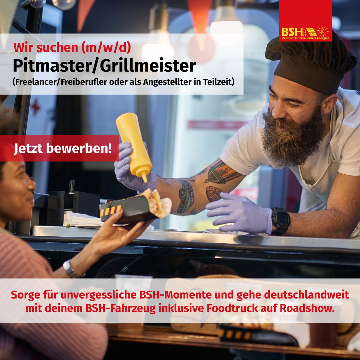 #Grillen ist deine Leidenschaft? Du bist Freelancer/Freiberufler oder suchst einen Job in Teilzeit? Dann suchen wir dich als Pitmaster/Grillmeister als Freelancer/Freiberufler oder als Angestellter in Teilzeit (m/w/d)!🥩🔥

Hier mehr erfahren: bsh-energie.de/stellenangebot…

#karriere