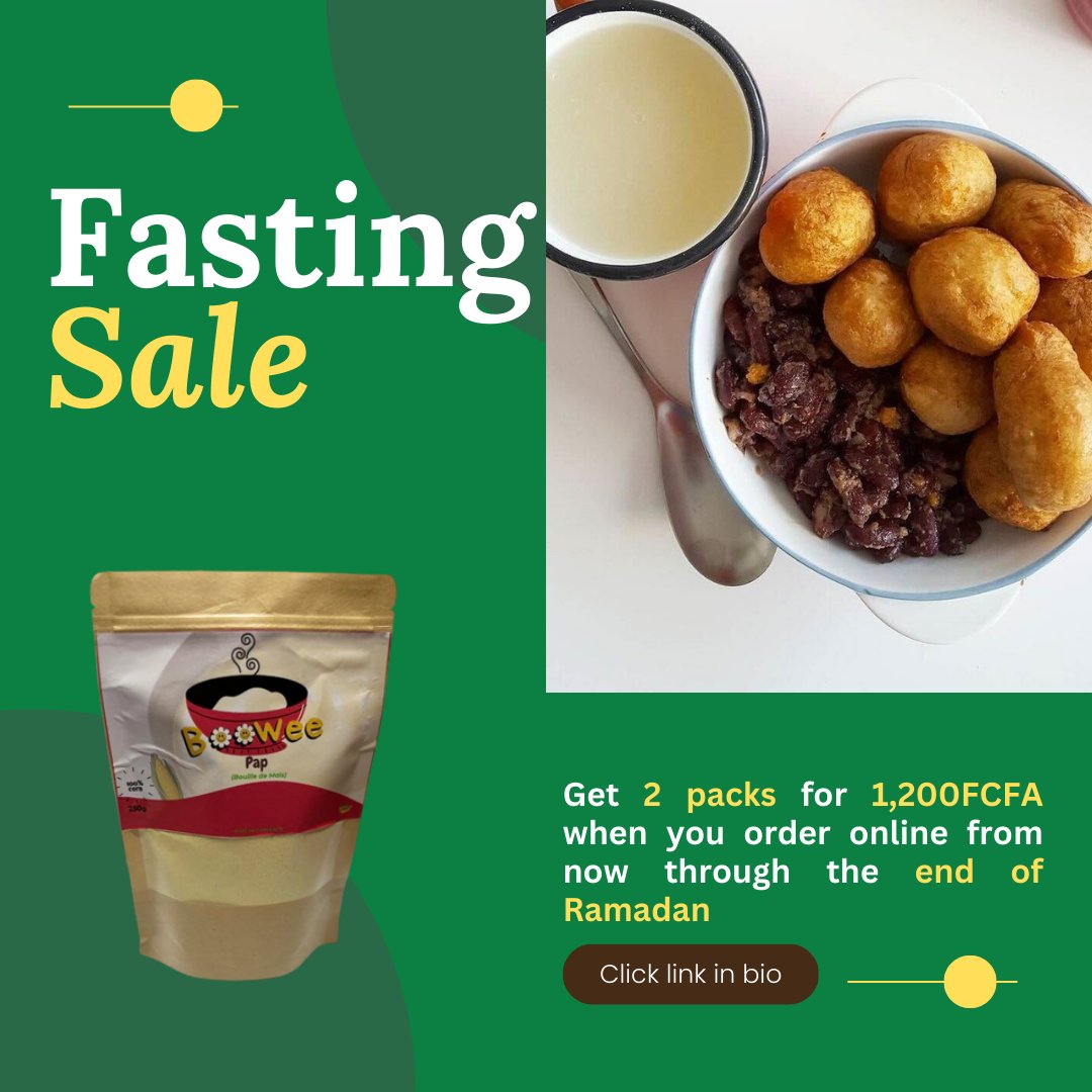 Wishing our Muslim community a Happy Month of Ramadan. 
 Nous souhaitons à notre communauté musulmane un joyeux mois de Ramadan. 
#Ramadan2023 #BooWee #grassland #muslim #farmtotable #sustainablefarming #africancuisine #cameroon #madeincameroon #cameroun #beignetetbouillie #maïs