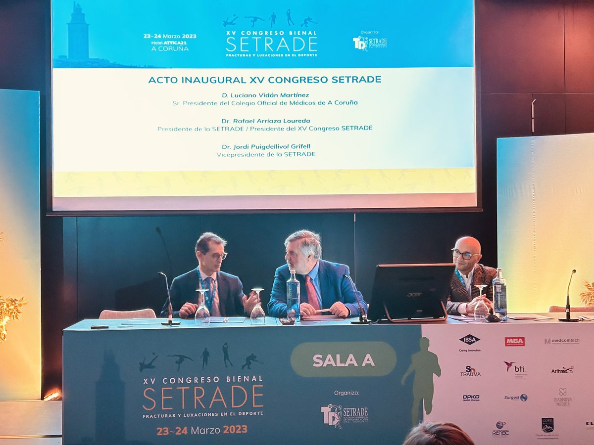 Queda inaugurado el XV Congreso <a href="/SETRADEORG/">SETRADE (Soc.Esp. de Traumatología del Deporte)</a> gracias por contar con <a href="/ONDATRON1/">Regeneración Ósea</a> en este interesante foro sobre #fracturas y #luxaciones en el deporte. Ahora más que nunca #NoDejesQueUnaLesionTePare