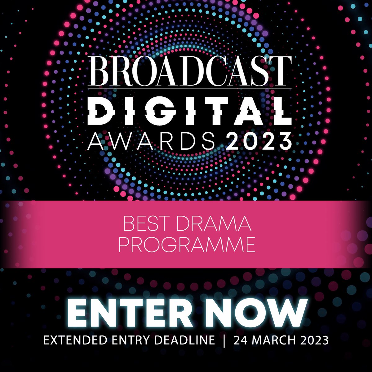 Enter now for the #BroadcastDigitalAward category Best Drama Programme which rewards the best and most creative digitally exclusive #drama programme, including ongoing series, single dramas, or mini-series.

Enter now at: bit.ly/BDA2023Enter
#BDA2023
