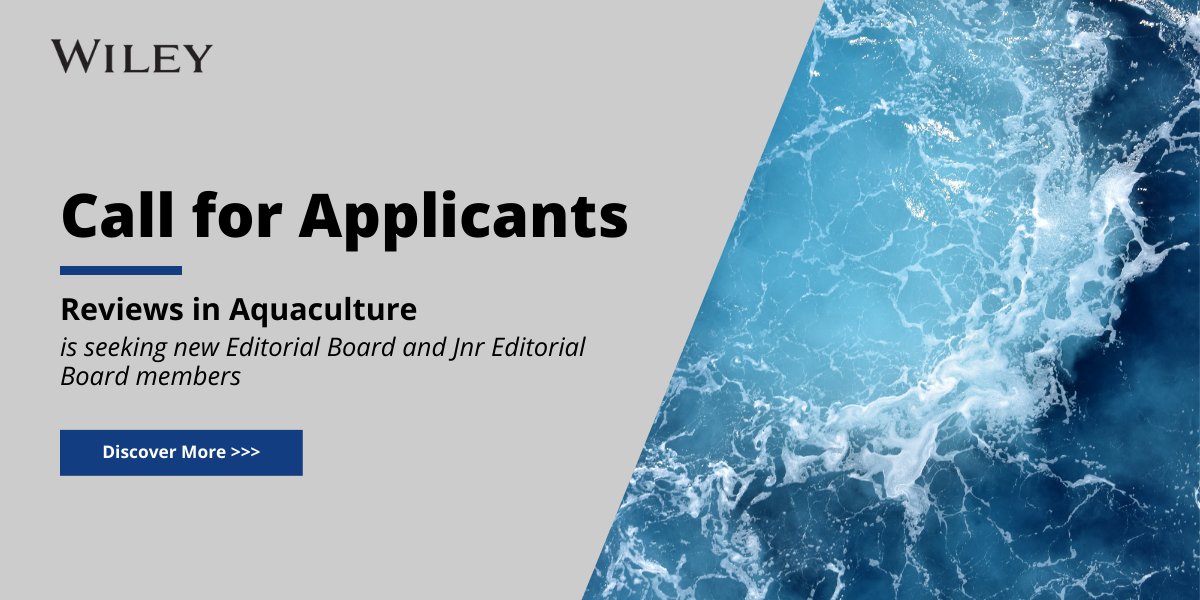 👓 @RAQjournal the #1 journal in Fisheries, has opened applications for new Editorial Board and Jnr Editorial Board members. 

Info on eligibility, descriptions, and more can be found here: ow.ly/gkVC50Npnes
Expressions of interest close on April 28, 2023.

#RAQresearch