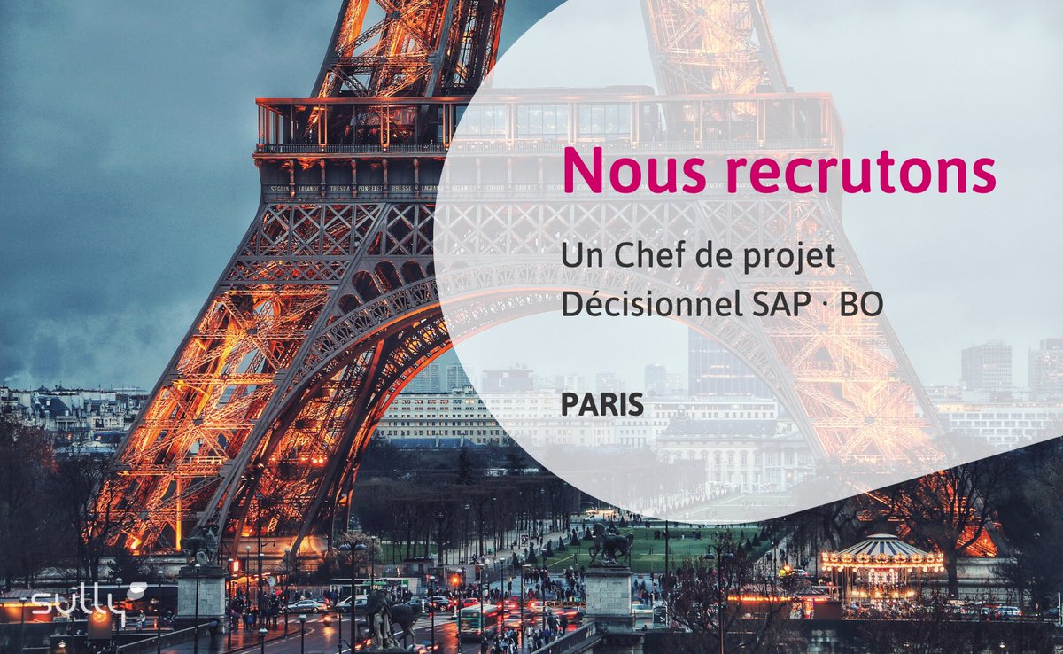 SullyGroup's tweet photo. 👋 #ChefdeProjetdécisionnel #SAP · #BO à #Paris  

◾ Recueillir &amp; formaliser  besoins décisionnels clients 
◾ Réaliser environnements décisionnels SAP
#SAPBusinessObjects #InformationDesignTools #WebIntelligence #SAPDataServices #Talend #ETL #DataSQL

💬 https://t.co/aCEGWvB3IH https://t.co/JiTRyry54q