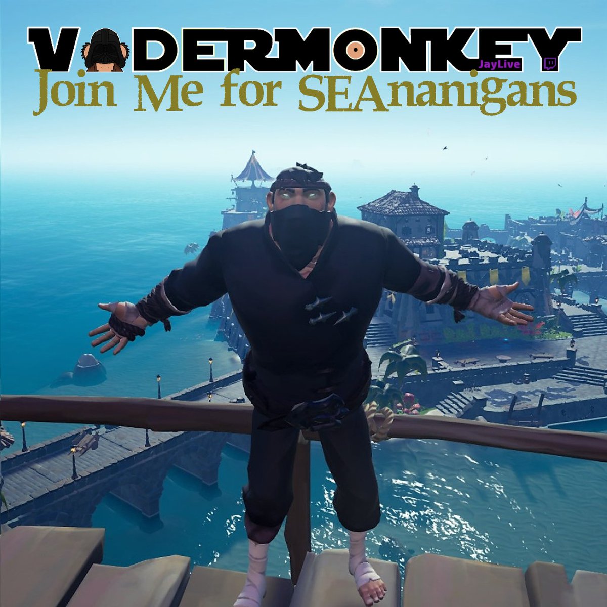 VaderMonkeyGam1's tweet photo. @wh1zzrr_ @SeaOfThieves You're welcome to join me, I'm always up for sailing with other pirates for mischief and #SEAnanigans. I'm on the Seas Fridays from 4pm GMT (10am CST) & Sundays from 7pm GMT (1pm CST). #BewareOfTheVaderMonkey https://t.co/vaRAtXT4UM