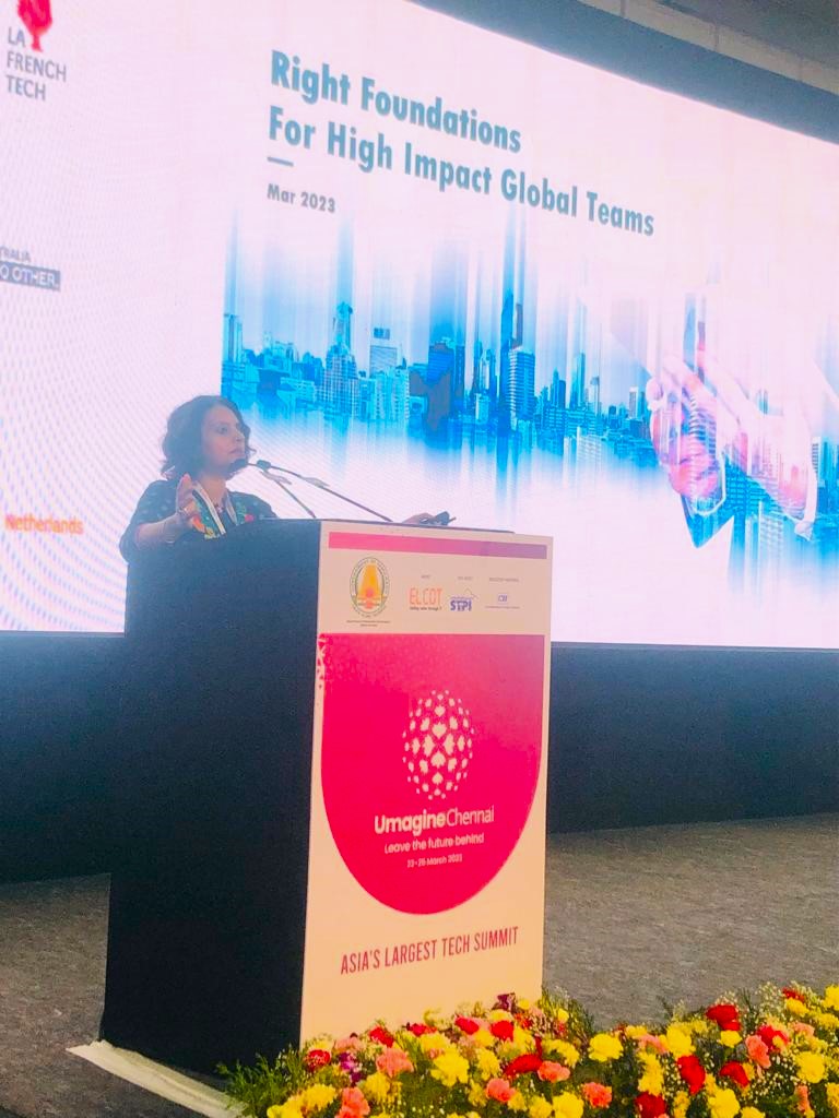 <a href="/smithahs/">Smitha Hemmigae</a> discussed "Right foundations for high impact global teams" and highlighted the importance of recruiting and retaining employees, creating a hybrid work environment, separating core and non-core functions, and driving innovation in small team entrepreneurship.