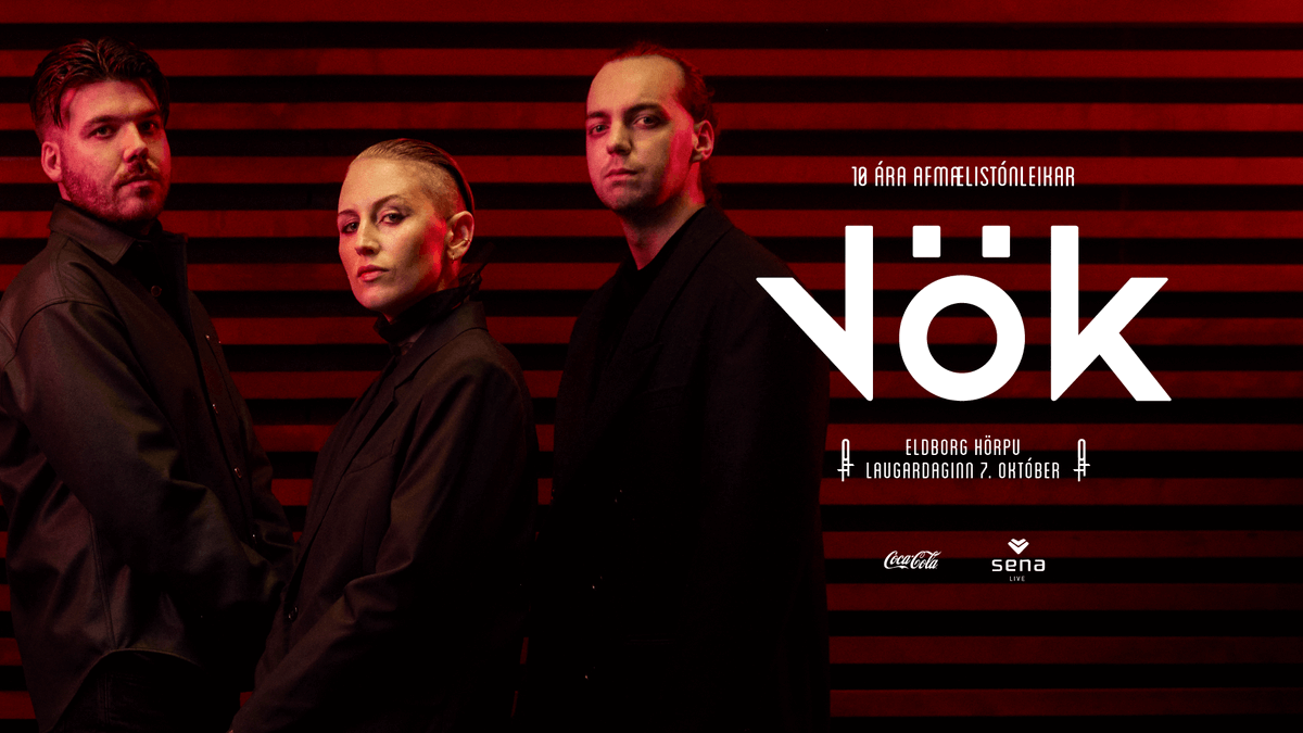 .<a href="/vokmusic/">VÖK</a> heldur upp á 10 ára afmæli sitt með sínum fyrstu stórtónleikum, í Eldborgarsal Hörpu 7. október 2023.

Miðasala hefst föstudaginn 31. mars kl. 10.
Allt um tónleikana á senalive.is/vok