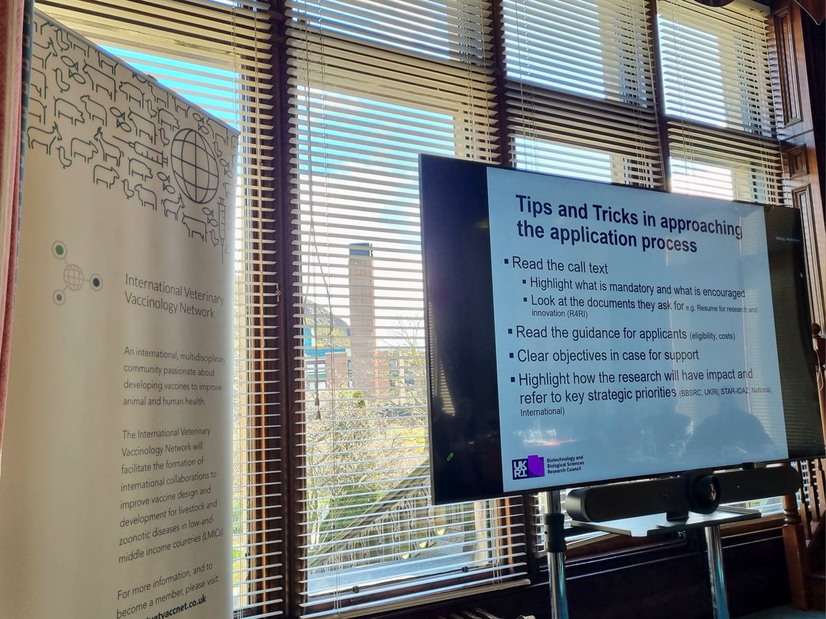 IntVetVaccNet's tweet image. Excellent tips on the grant application process from Dr @MadeleineAClark of @BBSRC:
1⃣read the call text
2⃣read the guidance for applicants
3⃣have clear objectives
4⃣highlight the impact of your research &amp;amp; how it aligns with key funder strategic priorities.

#IVVNECR2023