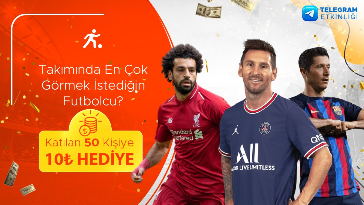 BetKanyon Telegram Etkinliği!🥳 Takımında En Çok Görmek İstediğin Futbolcu? Telegram👉 bit.ly/BkTelegramResmi #futbol #süperlig #etkinlik #telegram #betkanyon