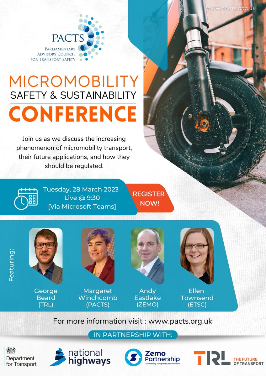 Zemo_Org's tweet image. Zemo's Andy Eastlake is a speaker at PACTS spring conference - now just five days away. Don’t miss out, register now! 
Click here: tinyurl.com/4n6yccz3
@NewsfromTRL @NationalHways @transportgovuk @aeastlake #micromobility #PACTSevent #transportsafety